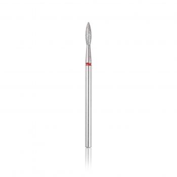 Bit (Cap) Freza Unghii Diamant Head FLacăra Rotunjită, Roșu, L - 8.0 mm, d - 2.1 mm