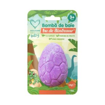 Bomba de Baie cu Lavanda in Forma de Ou de Dinozaur cu Surpriza, Easy Care Baby, 120 g la reducere