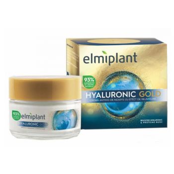 Crema Antirid de Noapte cu Efect de Reumplere - Elmiplant Hyaluronic Gold, 50 ml