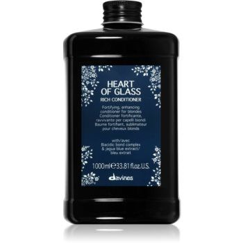 Davines Heart of Glass Rich Conditioner balsam pentru indreptare pentru par blond