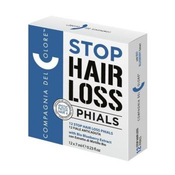 Fiole Tratament de Par cu Extract de Afine Organice - Compagnia del Colore Stop Hair Loss Phials, 12x7 ml la reducere