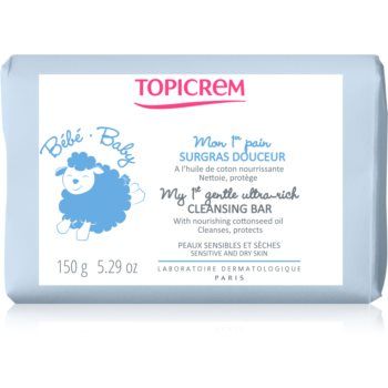 Topicrem BABY My 1st Gentle Ultra-Rich Cleansing Bar sapun gentil pentru curatare pentru bebeluși și copii mici