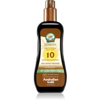 Australian Gold Spray Gel Sunscreen With Instant Bronzer spray protector pentru plajă cu efect autobronzant de firma originala