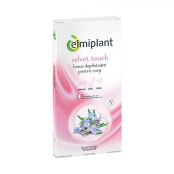 Benzi Depilatoare pentru Corp cu Unt de Shea si Rozmarin - Elmiplant Velvet Touch - 12 buc la reducere