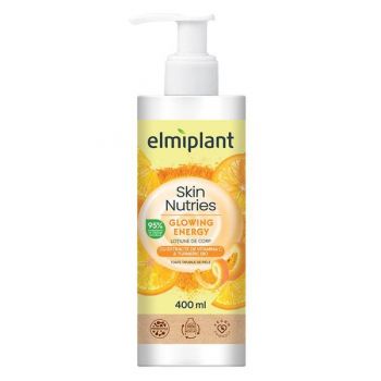 Lotiune de Corp cu Extracte de Vitamina C si Turmeric Bio - Elmiplant Skin Nutries Glowing Energy, 400 ml
