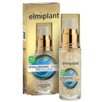 Serum Antirid cu Perle cu Efect de Reumplere - Elmiplant Hyaluronic Gold, 30 ml