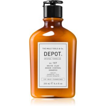 DEPOT 100 HAIR CLEANSING NO. 107 WHITE CLAY SEBUM SHAMPOO sampon pentru curatare pentru par si scalp gras