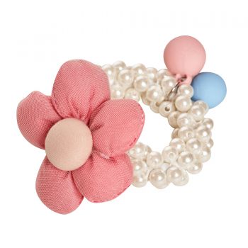 Elastic Perle Floare Roz Pastel ieftin