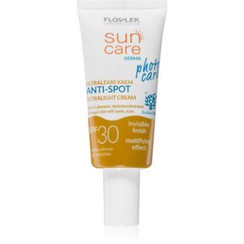 FlosLek Laboratorium Sun Care Derma Photo Care crema fata iluminatoare de protectie pentru pielea cu imperfectiuni ieftina
