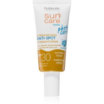 FlosLek Laboratorium Sun Care Derma Photo Care crema fata iluminatoare de protectie pentru pielea cu imperfectiuni de firma originala