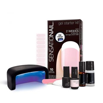 Kit oja semipermanenta Sensationail Deluxe Gel Starter Kit - French manicure - Sheer pink