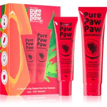 Pure Paw Paw Original Balsam pentru buze crapate si pielea uscata (set cadou)