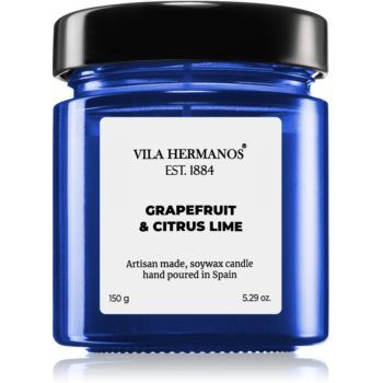 Vila Hermanos Apothecary Cobalt Blue Grapefruit & Citrus Lime lumânare parfumată ieftin