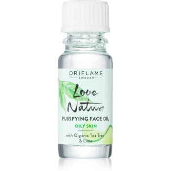 Oriflame Love Nature Organic Tea Tree & Lime ulei de curatare pentru ten acneic