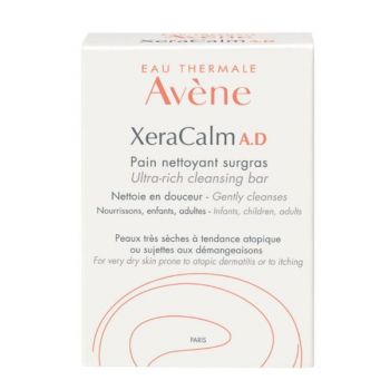 Sapun solid relipidant pentru igiena pielii uscate predispusa la dermatita atopica sau prurit XeraCalm AD, Avene, 100 g