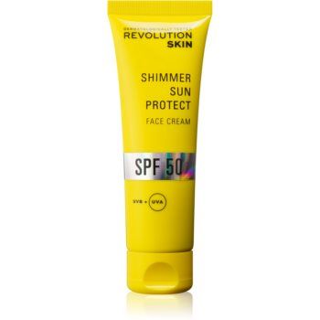 Revolution Skincare Sun Protect Shimmer crema de protectie iluminatoare SPF 50