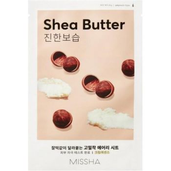 Masca cu extract de unt de shea – hidratanta Airy Fit Sheet Mask (Shea Butter), Missha, 19g