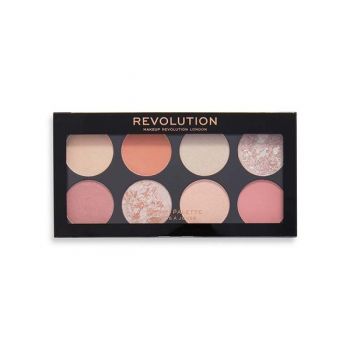 Paletă fard de obraz Golden Desire, Ultra Blush Palette, Makeup Revolution, 8x1.6g