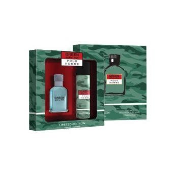 Set parfum barbati, Green, Apa de parfum 50 ml+Deodorant corp 75 ml, MB Perfumes