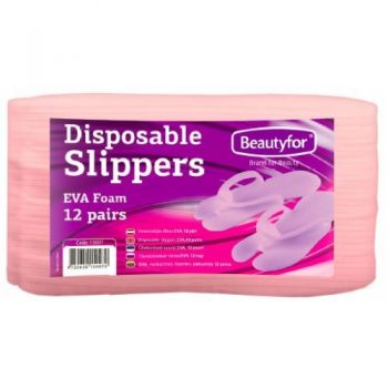 Papuci Spuma Unica Folosinta - Beautyfor Disposable Slippers EVA Foam, 12 perechi