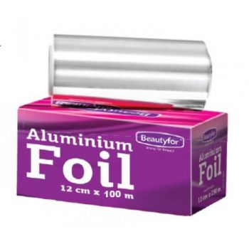 Rola Folie Aluminiu Argintie Suvite - Beautyfor Aluminium Foil for Hairdressing 14 microni, 0.12m x 100m