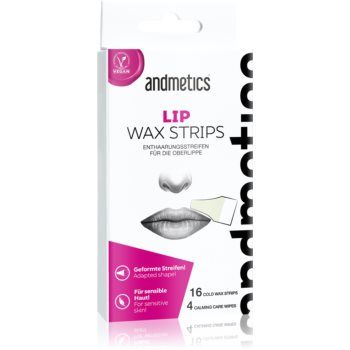 andmetics Wax Strips Lip benzi depilatoare cu ceară, pentru buza de sus