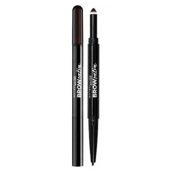 Creion pentru sprancene automatic Maybelline New York Brow Satin Duo, Black Brown