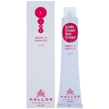 Kallos KJMN Cream Hair Colour Keratin & Argan Oil culoare par cu keratina si ulei de argan