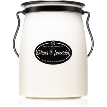 Milkhouse Candle Co. Creamery Citrus & Lavender lumânare parfumată Butter Jar