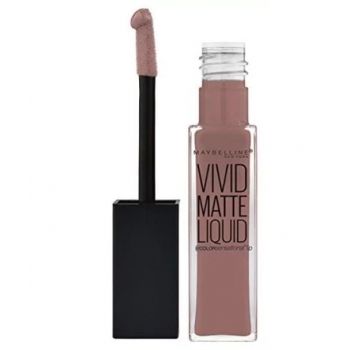 Ruj lichid mat Maybelline New York Color Sensational Vivid Matte Liquid, 02 Grey Envy, 8 ml