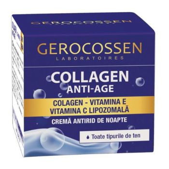 Crema Antirid de Noapte Collagen Anti-age pentru Toate Tipurile de Ten, Gerocossen Laboratoires, 50 ml ieftina