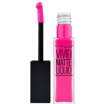 Ruj lichid mat Maybelline New York Color Sensational Vivid Matte Liquid, 15 Electric Pink, 8 ml
