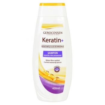Sampon pentru Par Degradat Keratin+ cu Keratina si Ulei de Migdale, Gerocossen Laboratoires, 400 ml