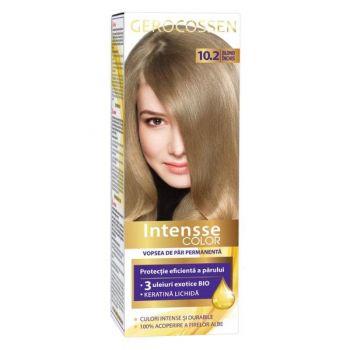 Vopsea de Par Permanenta Intensse Color, Nuanta Nr. 10.2 Blond Inchis, Gerocossen, 50 ml