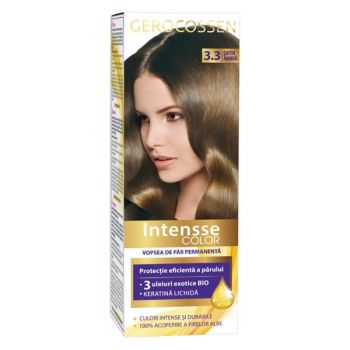 Vopsea de Par Permanenta Intensse Color, Nuanta Nr. 3.3 Saten Ambra, Gerocossen, 50 ml