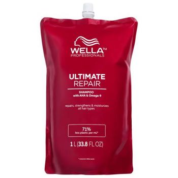 Rezerva Sampon Reparator cu AHA & Omega 9 pentru Par Deteriorat Pasul 1 - Wella Professionals Ultimate Repair, 1000 ml