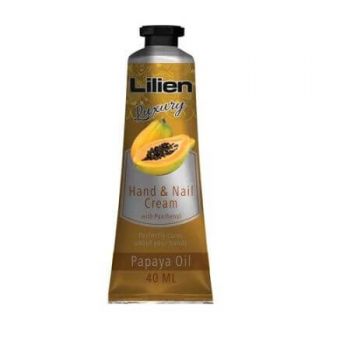 Crema pentru maini si unghii cu ulei de Papaya, 40 ml, Lilien Luxury