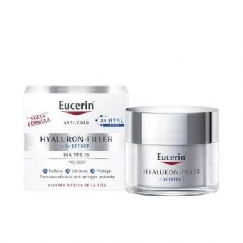 Crema de zi pentru ten uscat cu efect triplu anti-imbatranire Hyaluron Filler, 50 ml, Eucerin