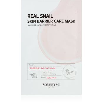Some By Mi Daily Solution Snail Skin Barrier Care Mask mască textilă fortifiantă pentru regenerarea și reînnoirea pielii ieftina