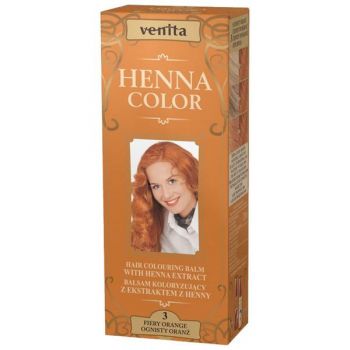 Balsam Colorant cu Extract de Henna Color Venita, Henna Sonia, Nr. 3 Portocaliu Intens, 75 ml de firma original