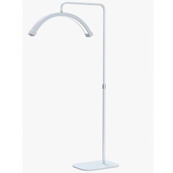 Lampa Led Semiluna Alba cu Picior Fix, Reglarea Intesitatii si Suport pentru Telefon, 23 Inch