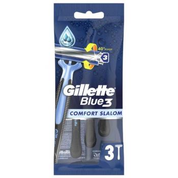 Aparat de Ras cu 3 Lame - Gillette Blue 3 Comfort Slalom, 3 buc de firma originala