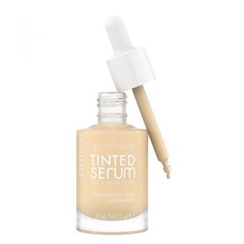 Fond de ten, Catrice, Nude Drop Tinted Serum, Acid Hialuronic si Vitamina E, 010N, 30 ml de firma original