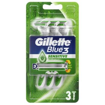 Aparat de Ras cu 3 Lame - Gillette Blue 3 Sensitive, 3 buc de firma originala