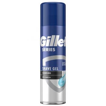 Gel de Ras cu Carbune Negru - Gillette Series Shave Gel Cleansing with Charcoal, 200 ml la reducere