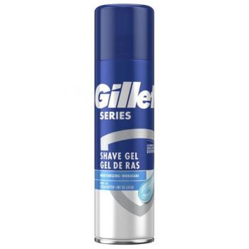 Gel de Ras Hidratant cu Unt de Cacao - Gillette Series Shave Gel Moisurizing with Cocoa Butter, 200 ml