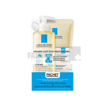 La Roche Posay Pachet Lipikar AP+ Ulei de spalare 400 ml + Rezerva 400 ml + Lipikar Baume Light AP+M 15 ml