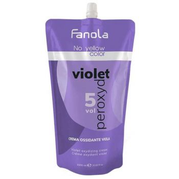 Crema Oxidanta cu Peroxid vol 5 + Pigment Violet - Fanola No Yellow Color Violet Peroxyd 5 vol Crema Ossidante Viola, 1000 ml ieftin