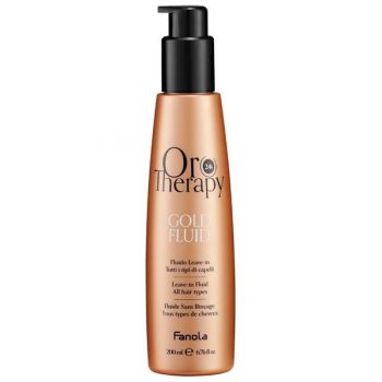 Fluid Leave-In pentru Toate Tipurile de Par - Fanola Oro Therapy Gold Leave-In Fluid All hair Types, 200 ml