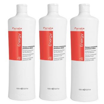 Pachet 3 x Sampon Energizant impotriva Caderii Parului - Fanola Energy Energizing Prevention Hair Loss Shampoo, 1000ml